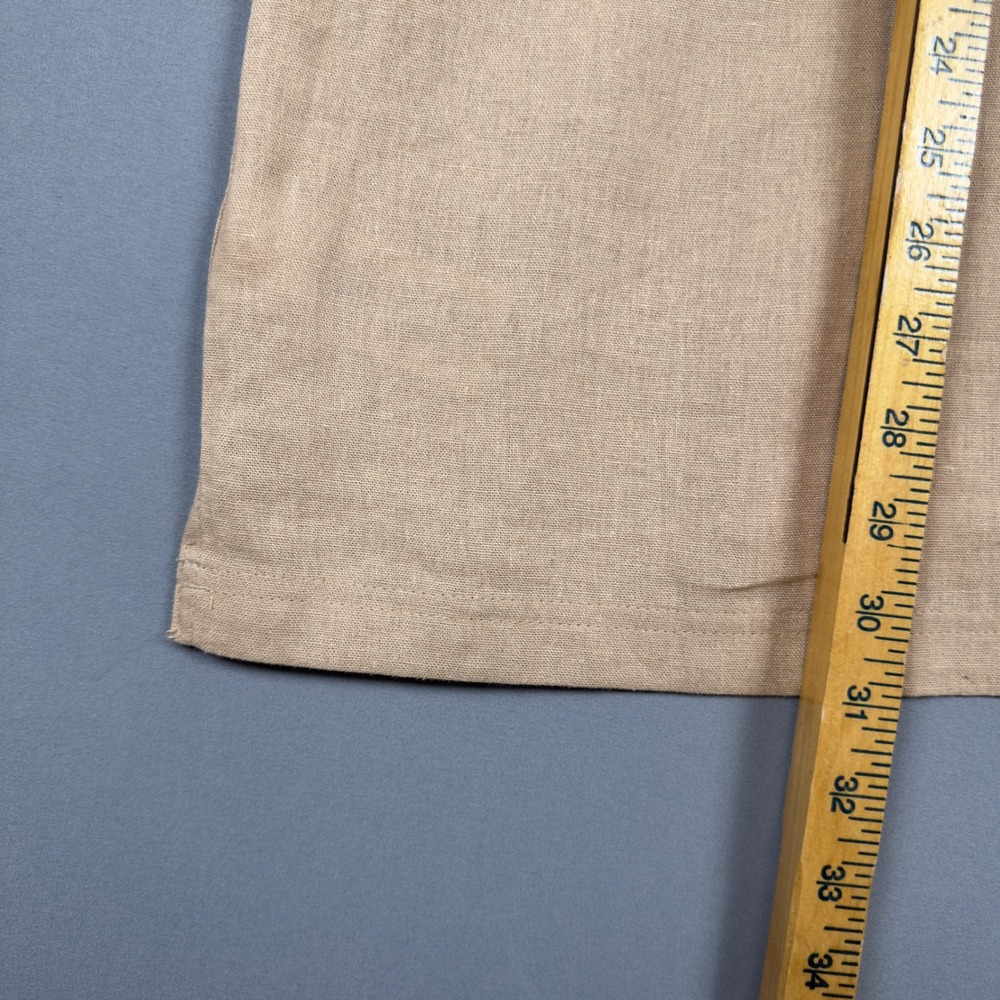 Scotch & Soda Amsterdam Linen Blend Shirt Mens Large Tan Short Sleeve Button Up - Picture 9 of 9